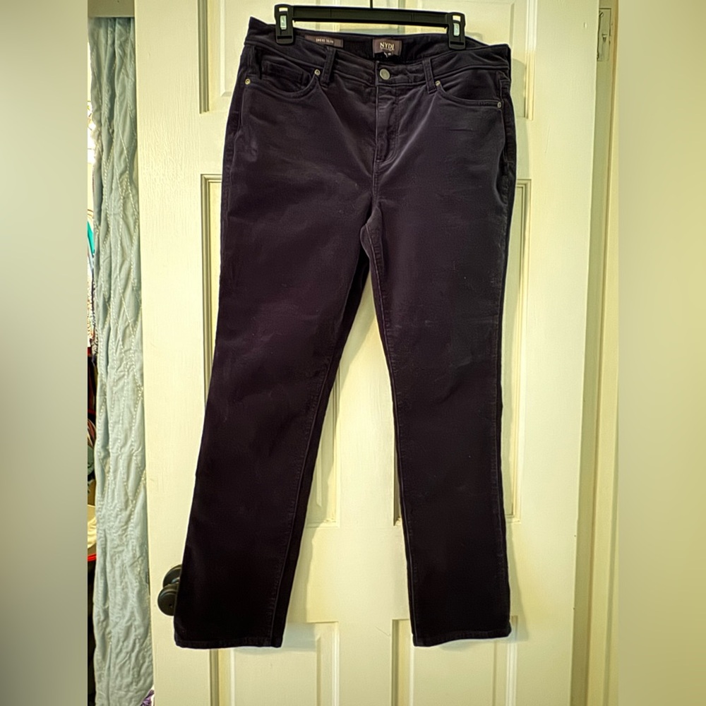 NYDJ Corduroy Navy Pants Like new!! Sheri Slim